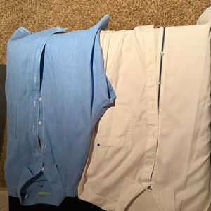 Tommy Bahama Light Blue and Cream Button Down Shirts-long sleeves.
